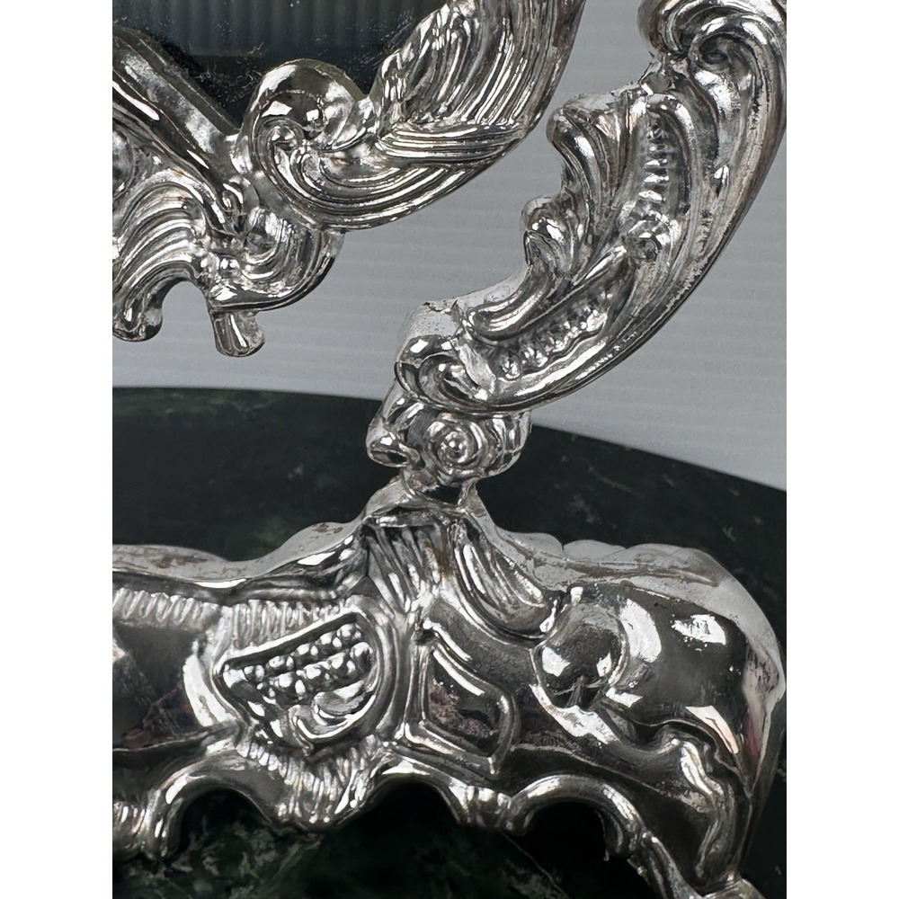 Vintage French Baroque Swivel Swing Cherubs Mirror Silver Plated Art Nouveau - Picture 13 of 16